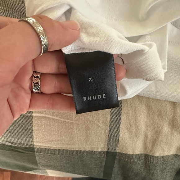 NWT Rhude Logo-Embroidered Cotton T-Shirt 'Bordeaux/White' XL - Picture 6 of 7